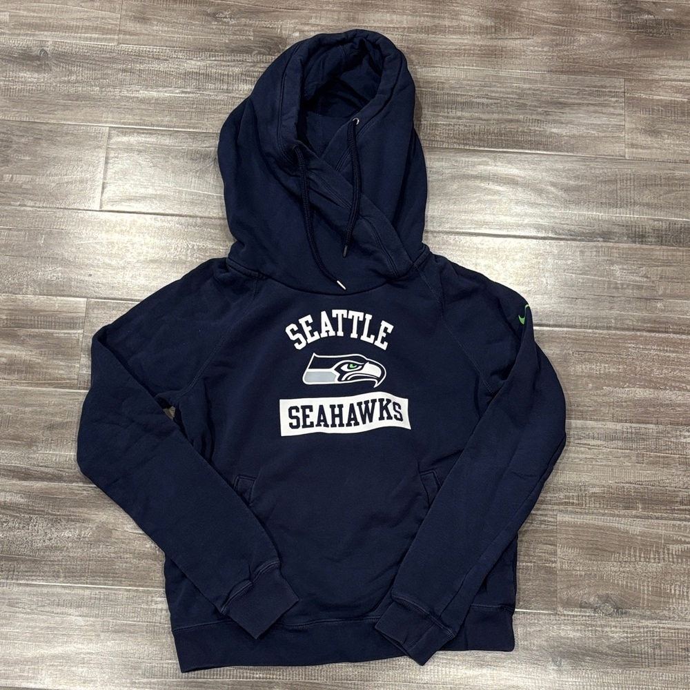 NFL Seattle Seahawks Dark Blue Cowl-neck Hoodie
